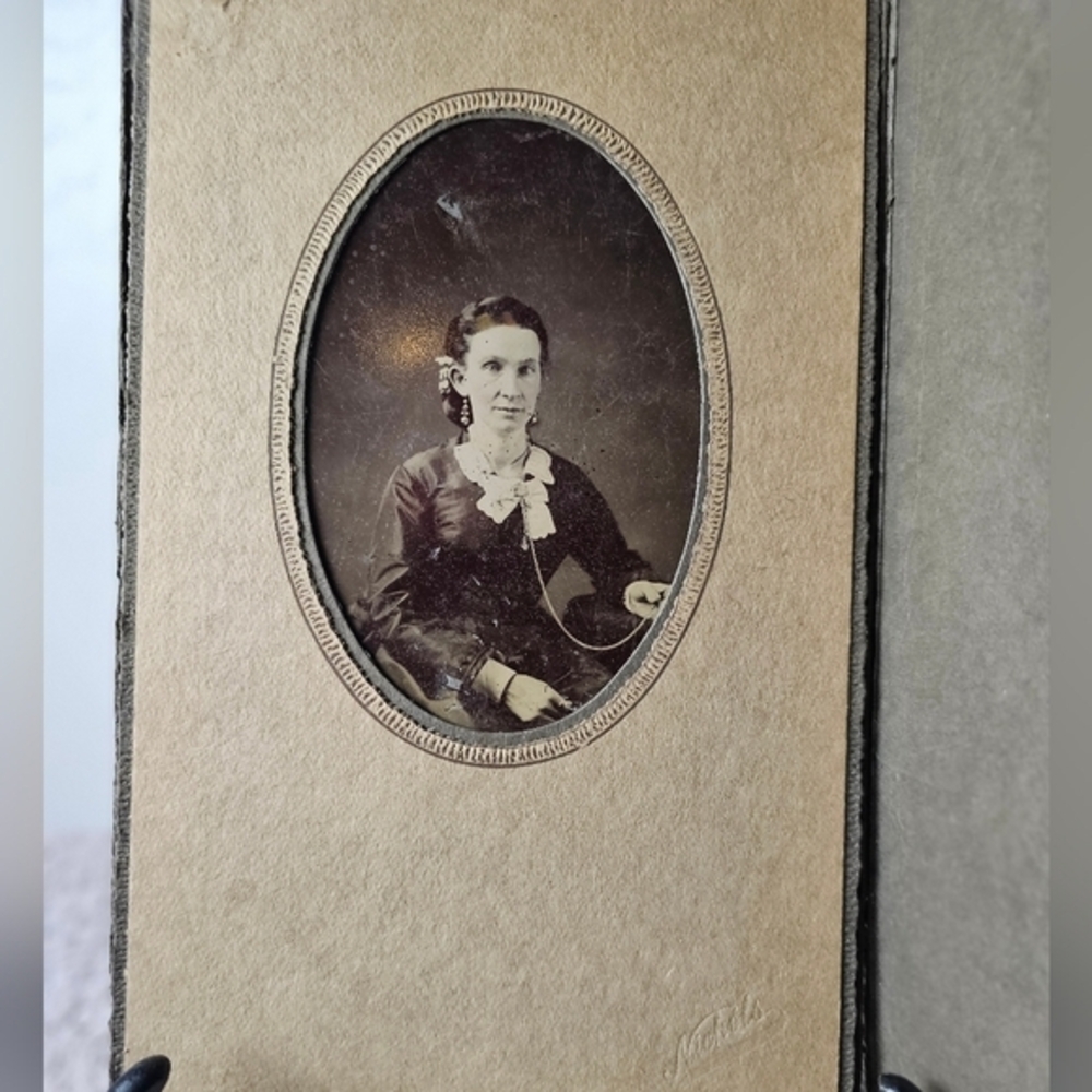 Vintage Full Plate Tintype Photo of a Young Lady